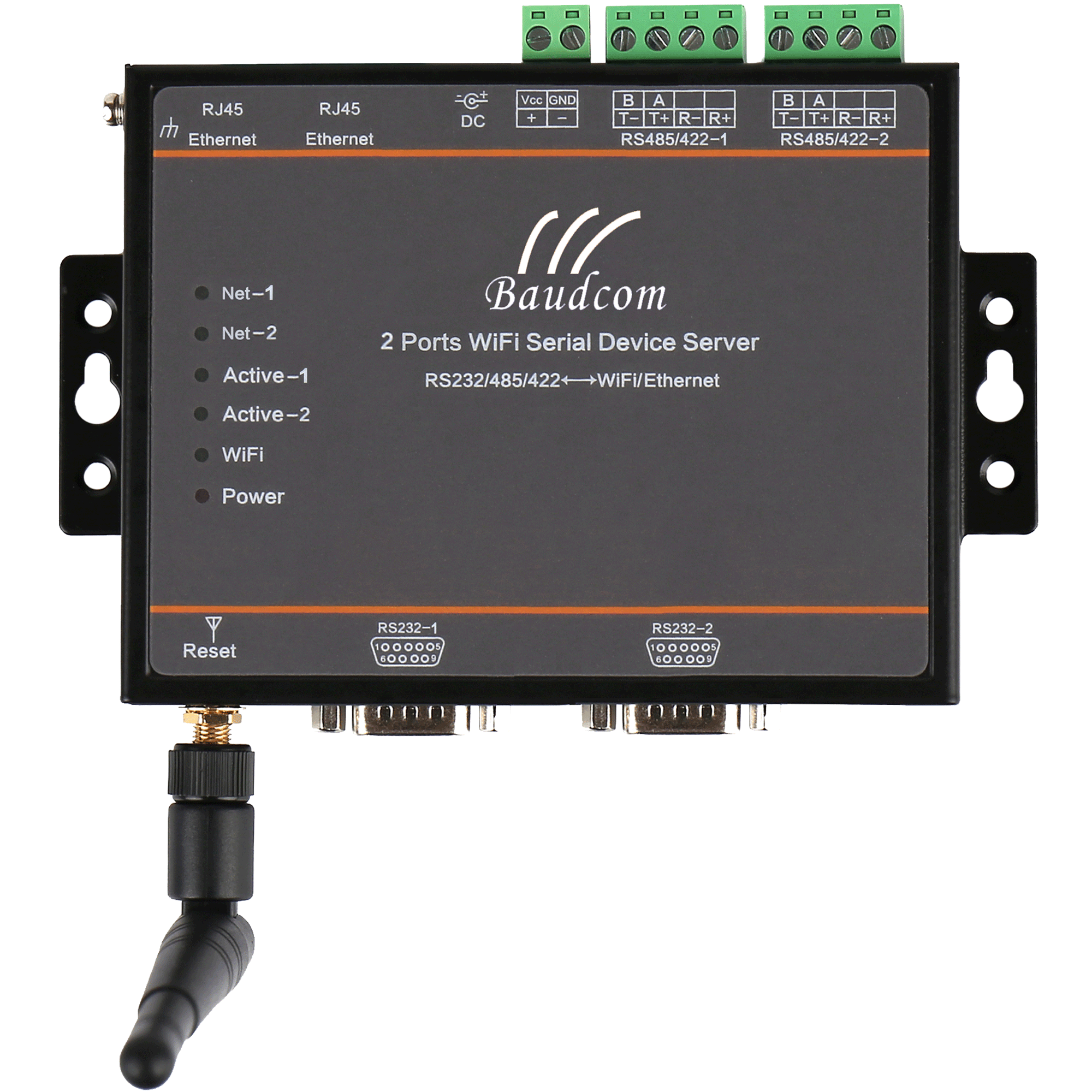 Hilitand Serial Device Server, RS485 To Serial Server With External Antenna RJ45