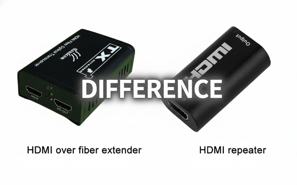 What is the difference between HDMI over fiber extender and HDMI repeater?