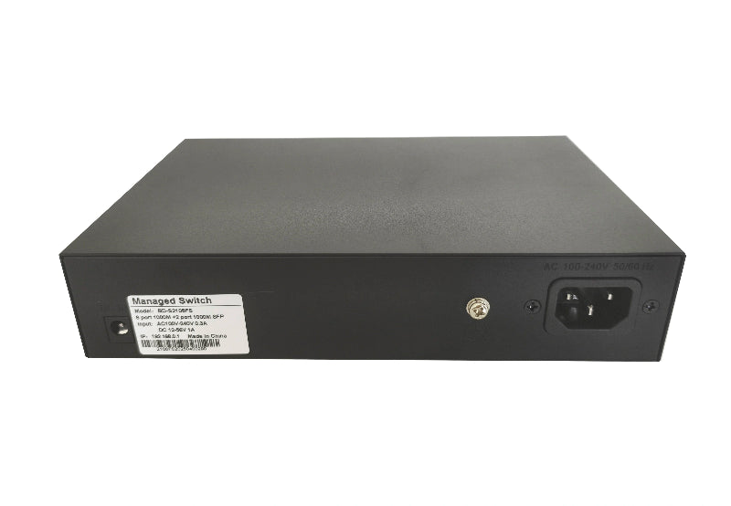 8 port managable Gigabit Ethernet switch back