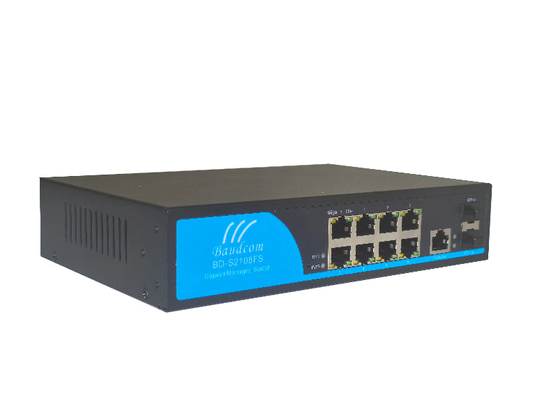 8 port managable Gigabit Ethernet switch side