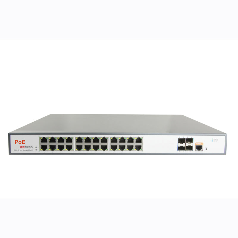 24GE POE Managed Switch with 4ports 10G SFP uplink