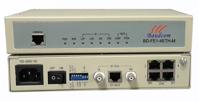 E1 to 4*10/100BaseT with Local management Ethernet converter