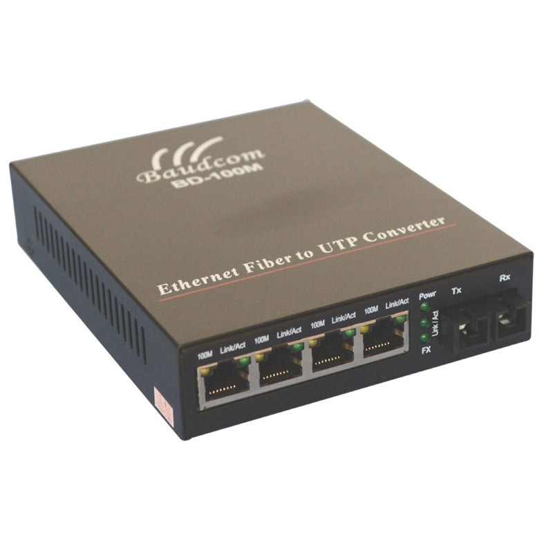 4Ports Ethernet work Fiber optics Media Converter